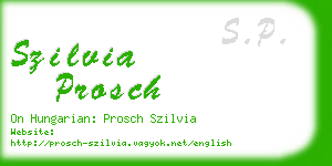 szilvia prosch business card